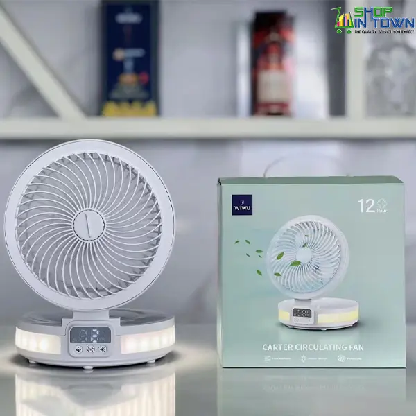 WiWu FS05 Rechargeable fan-LED Display Controll Panel- White Color